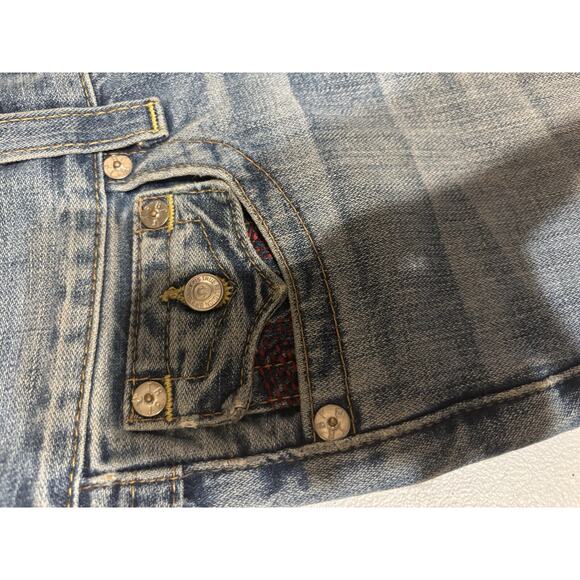 True Religion Light Blue Ricky Jeans With Flap 28 Mens EUC - Picture 6 of 6